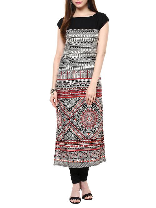 printed straight kurta - 12150595 - Very Small Image - 1