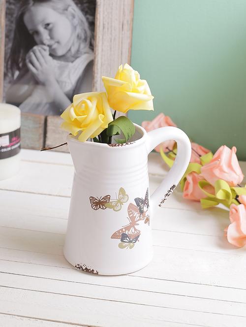 Beautiful Butterfly Print Kettle Style 13.5 CM Planter Pot - 12150878 - Very Small Image - 1
