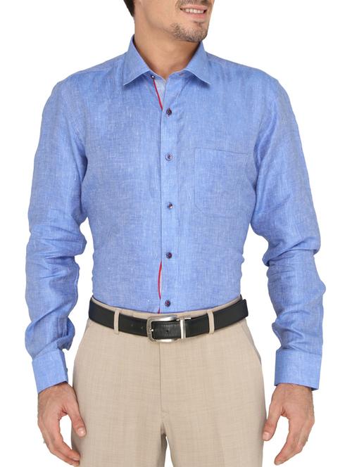 light blue linen casual shirt - 12151000 - Very Small Image - 1