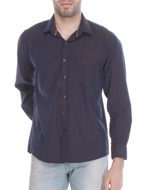 purple cotton casual shirt - 12152963 - Very Small Image - 1