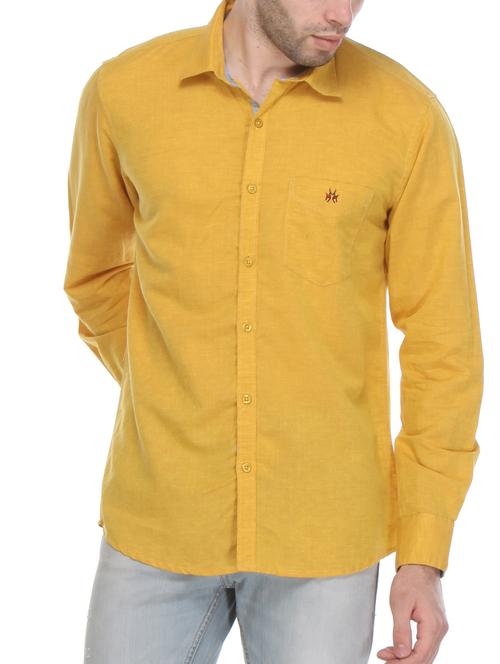 yellow linen casual shirt - 12153045 - Very Small Image - 1