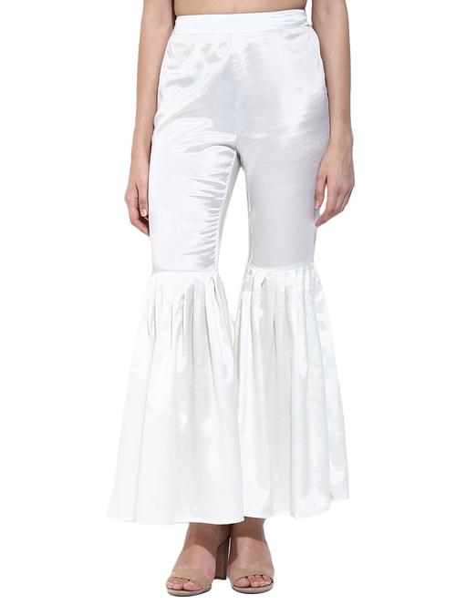 white viscose sharara pant - 12156084 - Very Small Image - 1