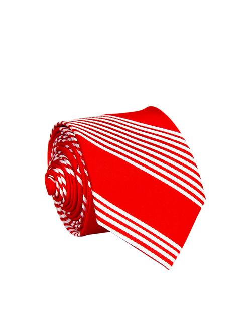 red color, micro fiber neck- tie - 12157417 - Very Small Image - 1