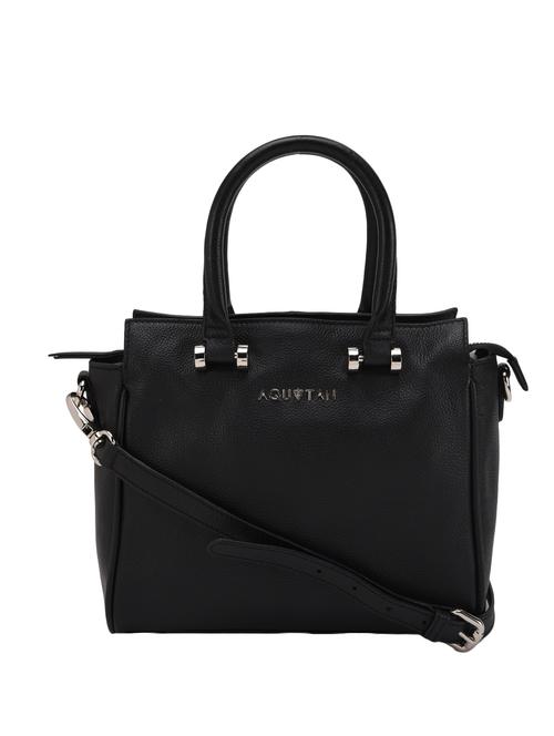 textured black leather hand bag - 12160280 - Very Small Image - 1