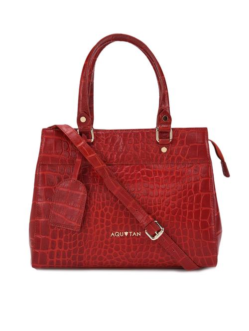 red leatherette hand bag with sling - 12160287 - Very Small Image - 1