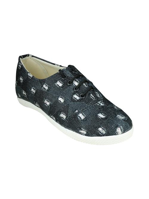 black lace up canvas sneaker - 12160703 - Very Small Image - 1