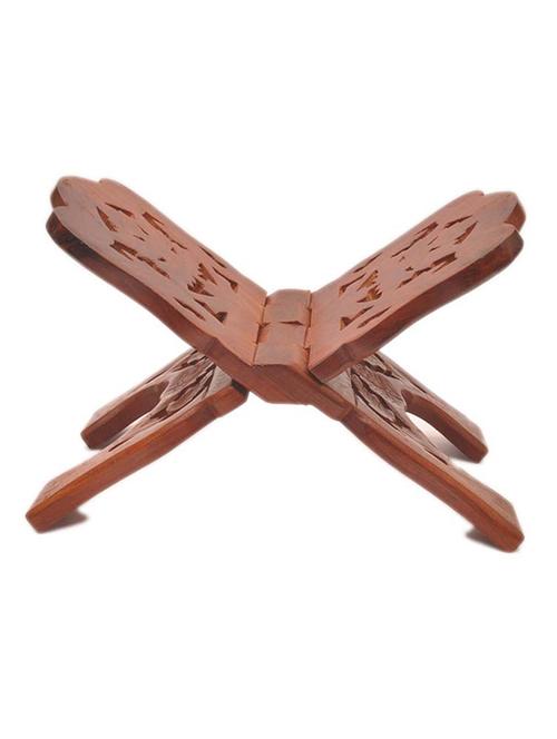 wooden hand carved holy book stand - 12163959 - Very Small Image - 1