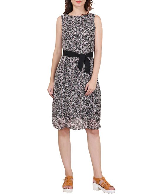 black poly georgette dress - 12166675 - Very Small Image - 1