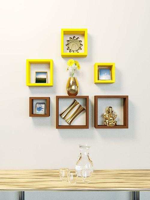  square shape set of 6 wall shelves - 12167633 - Very Small Image - 1
