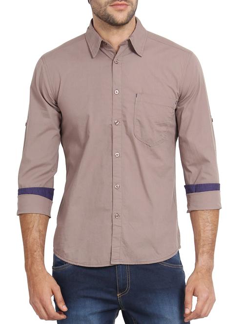 neutral cotton casual shirt - 12170259 - Very Small Image - 1