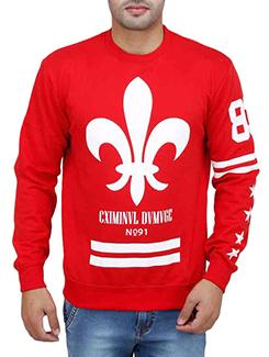 red printed fleece sweatshirt - 12170377 - Very Small Image - 1