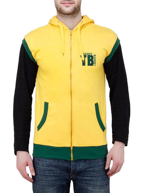 yellow colour block fleece sweatshirt - 12170388 - Very Small Image - 1