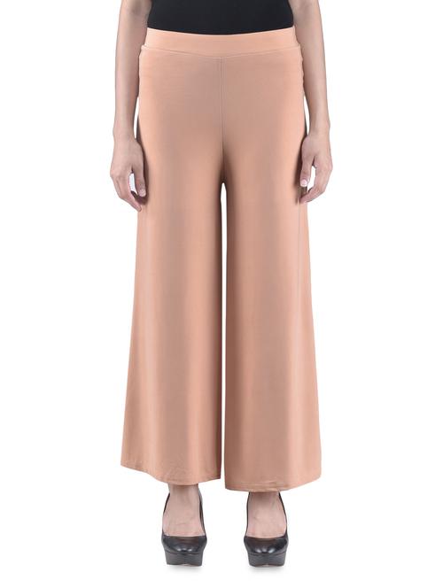 solid beige polyknit palazzo - 1217267 - Very Small Image - 1