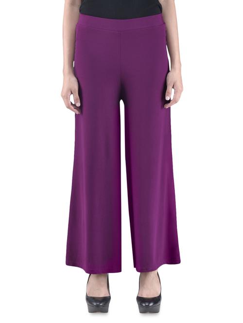 solid purple polyknit palazzo - 1217273 - Very Small Image - 1