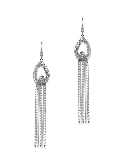 silver metal drop earrings - 12173544 - Very Small Image - 1