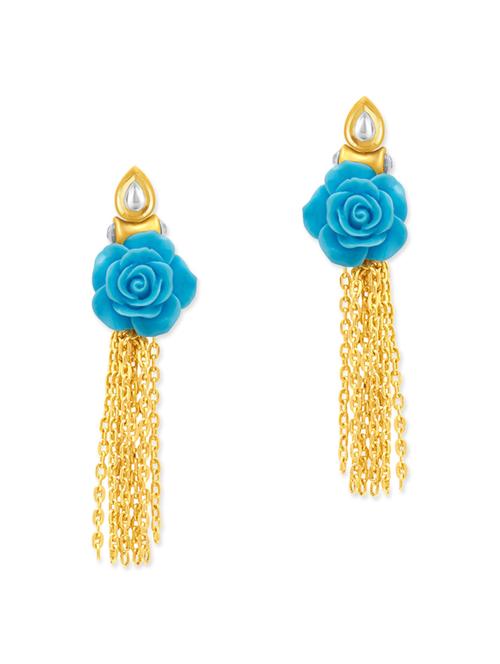 gold brass drop earrings - 12177094 - Very Small Image - 1