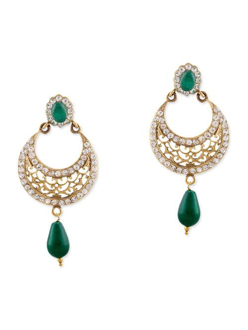 green brass drop earring - 12178194 - Very Small Image - 1