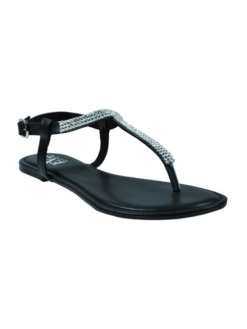 black ankle strap faux leather sandal - 12178233 - Very Small Image - 1
