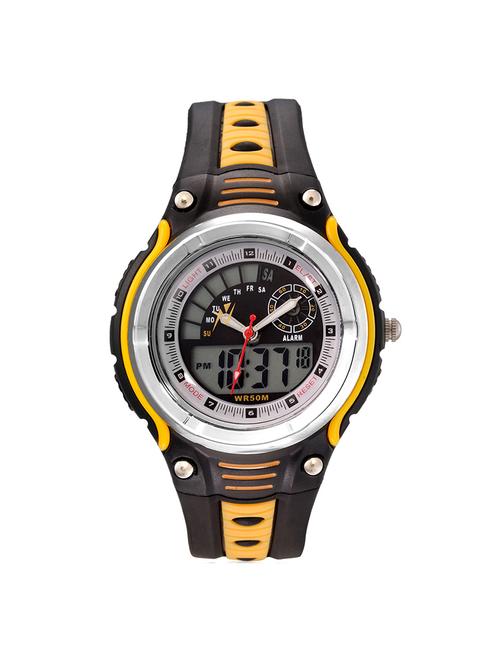 Yepme Man's Analog Digital Watch - Black/Orange - 12178441 - Very Small Image - 1