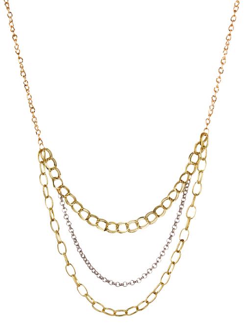 gold metal layered chain necklace - 12178659 - Very Small Image - 1
