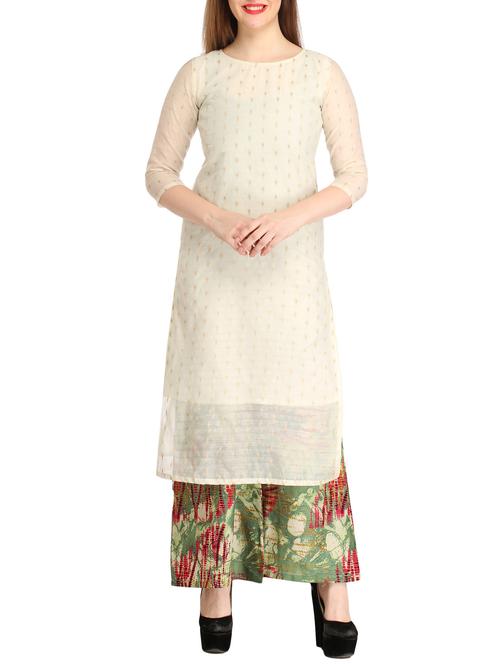 solid silk straight kurta - 12183438 - Very Small Image - 1