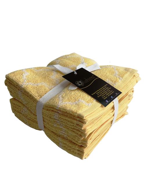 lushomes yellow latic set of 8 fluffy face towels (size: 12"x12") - 12184111 - Very Small Image - 1