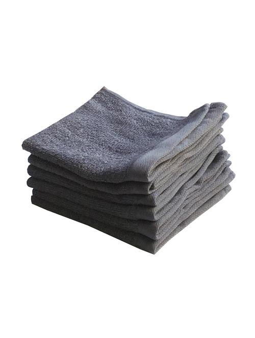 lushomes cotton navy blue face towel set (pack of 6) - 12184145 - Very Small Image - 1