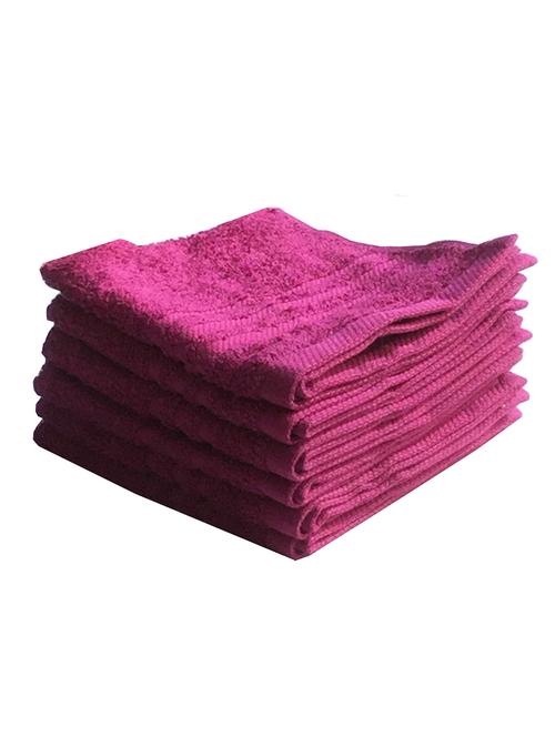 lushomes cotton pink face towel set (pack of 6) - 12184150 - Very Small Image - 1