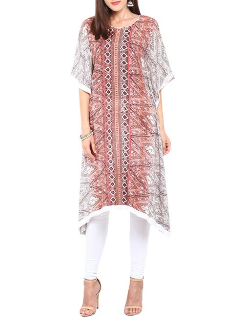multi colored rayon printed kaftan kurta - 12184488 - Very Small Image - 1