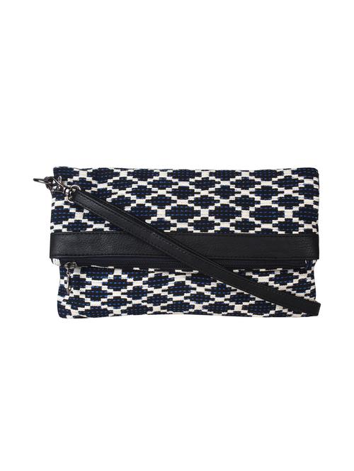 navy blue textured regular sling bag - 12184580 - Very Small Image - 1