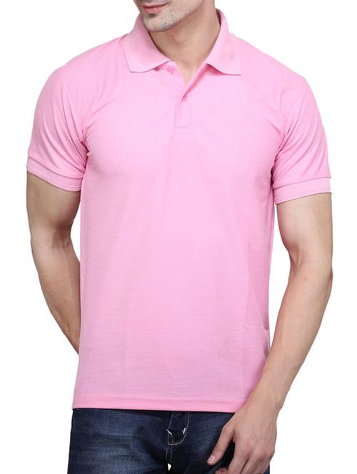 solid pink cotton polo t-shirt - 12203195 - Very Small Image - 1
