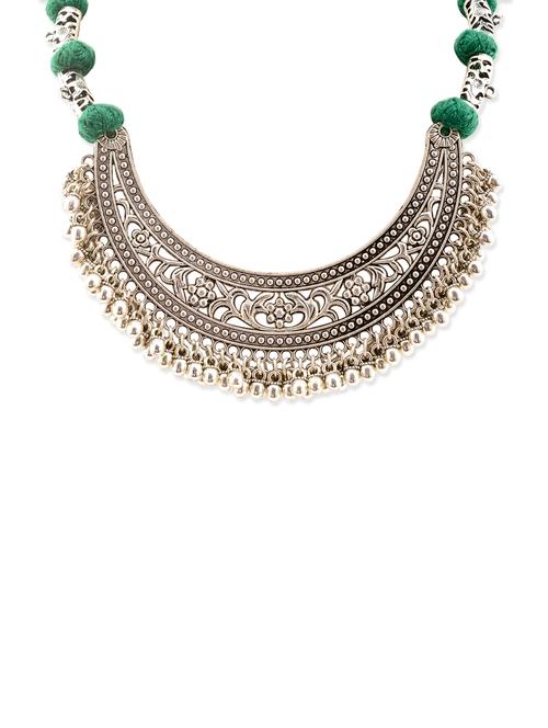 metallic silver plated chain necklace - 12205384 - Very Small Image - 1