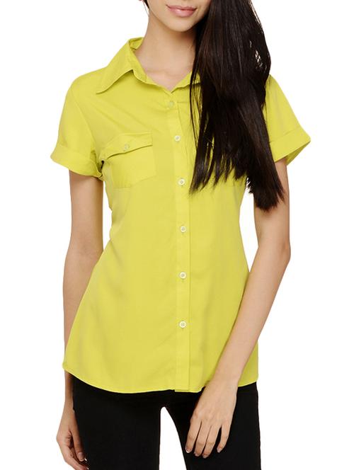 green crepe regular shirt - 12207758 - Very Small Image - 1