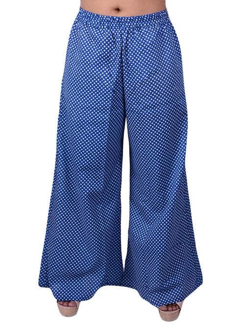 dark blue cotton palazzos - 12209543 - Very Small Image - 1
