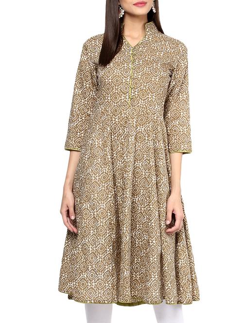 natural cotton anarkali kurta - 12210316 - Very Small Image - 1