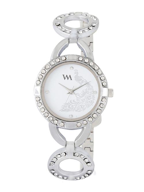 wm white dial silver metal watch for women and girls wmal-107-s - 12211893 - Very Small Image - 1