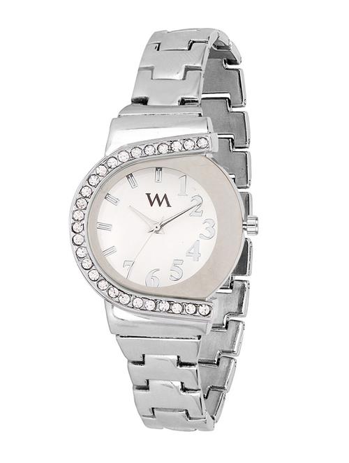 wm white dial silver metal watch for women and girls wmal-198 - 12211922 - Very Small Image - 1