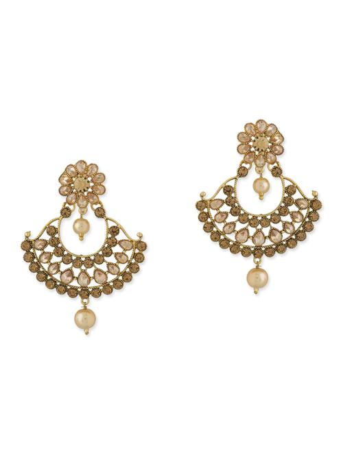 gold metal drop earring - 12211972 - Very Small Image - 1
