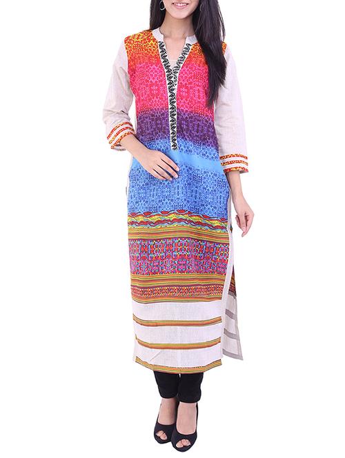 women's straight kurta - 12215120 - Very Small Image - 1