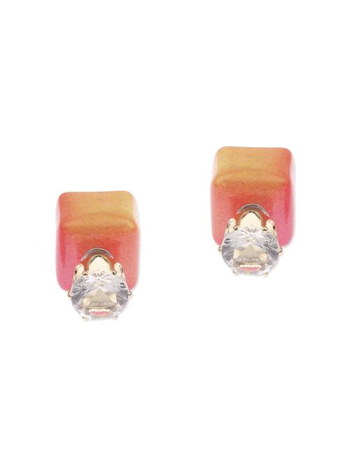 orange zinc studs earrings - 12220577 - Very Small Image - 1