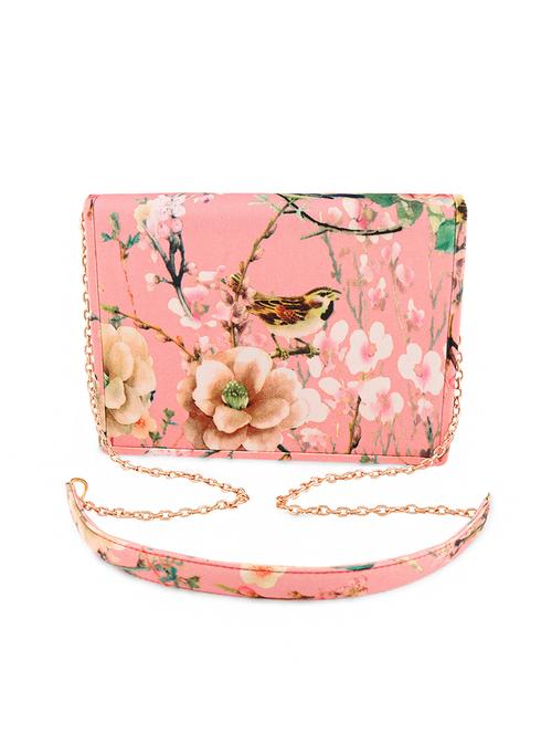 Pink printed leatherette clutch - 1222134 - Very Small Image - 1