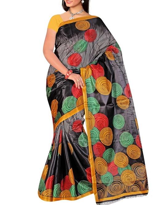 yellow silk saree - 12222085 - Very Small Image - 1