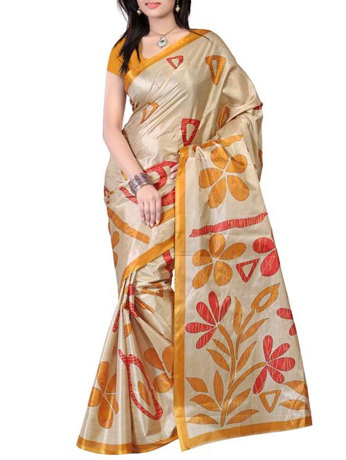 yellow silk saree - 12222829 - Very Small Image - 1