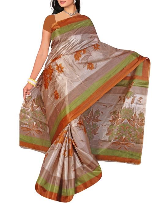 yellow silk saree - 12222871 - Very Small Image - 1