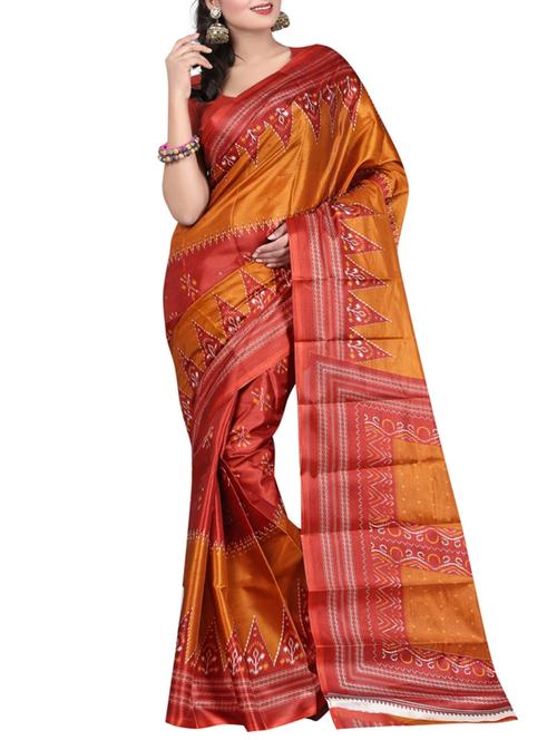 yellow silk saree - 12222876 - Very Small Image - 1