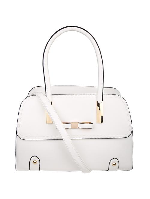 white leatherette handbag with sling - 12239918 - Very Small Image - 1