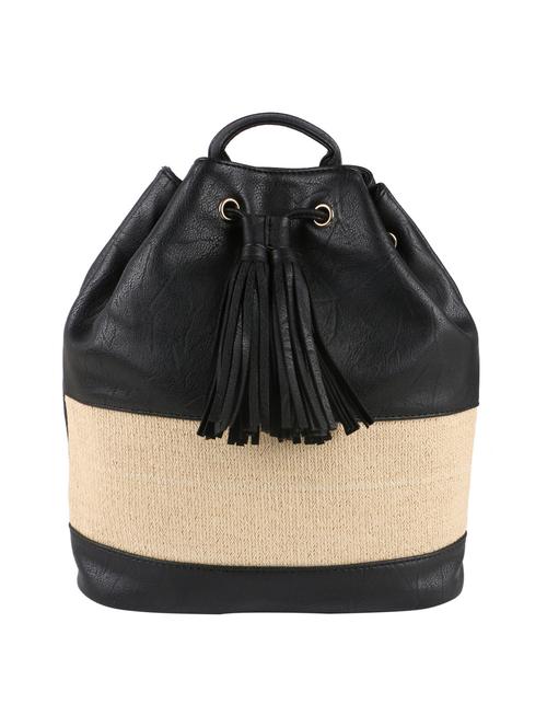 black leatherette tasselled backpack - 12240035 - Very Small Image - 1