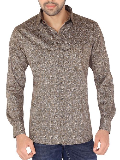 brown cotton casual shirt - 12240747 - Very Small Image - 1
