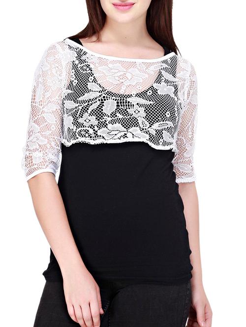 laced net crop shrug - 12241954 - Very Small Image - 1