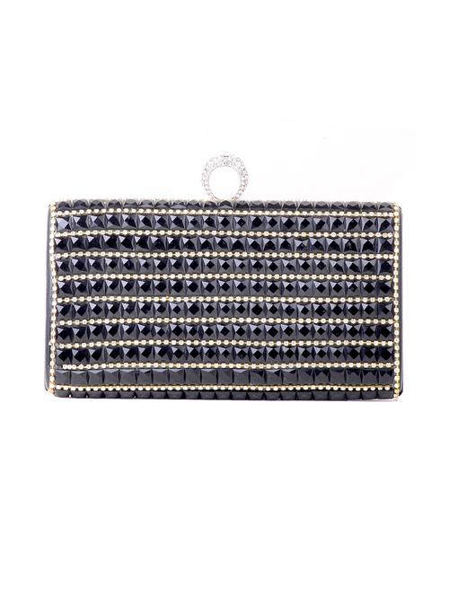 black metal embellished clutch - 12242371 - Very Small Image - 1